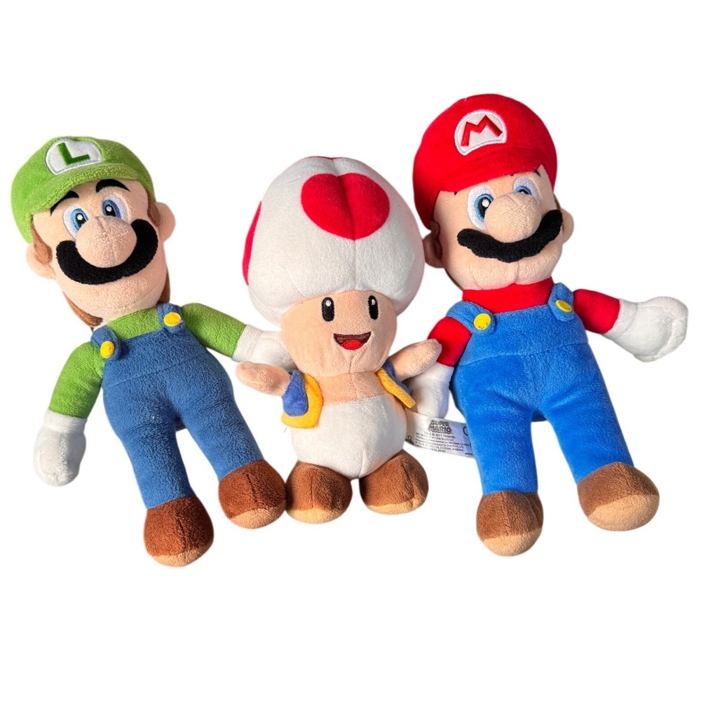 Nintendo Super Mario Luigi Toad Plush Lot 2017 Little‎ Buddy All-Star Collection